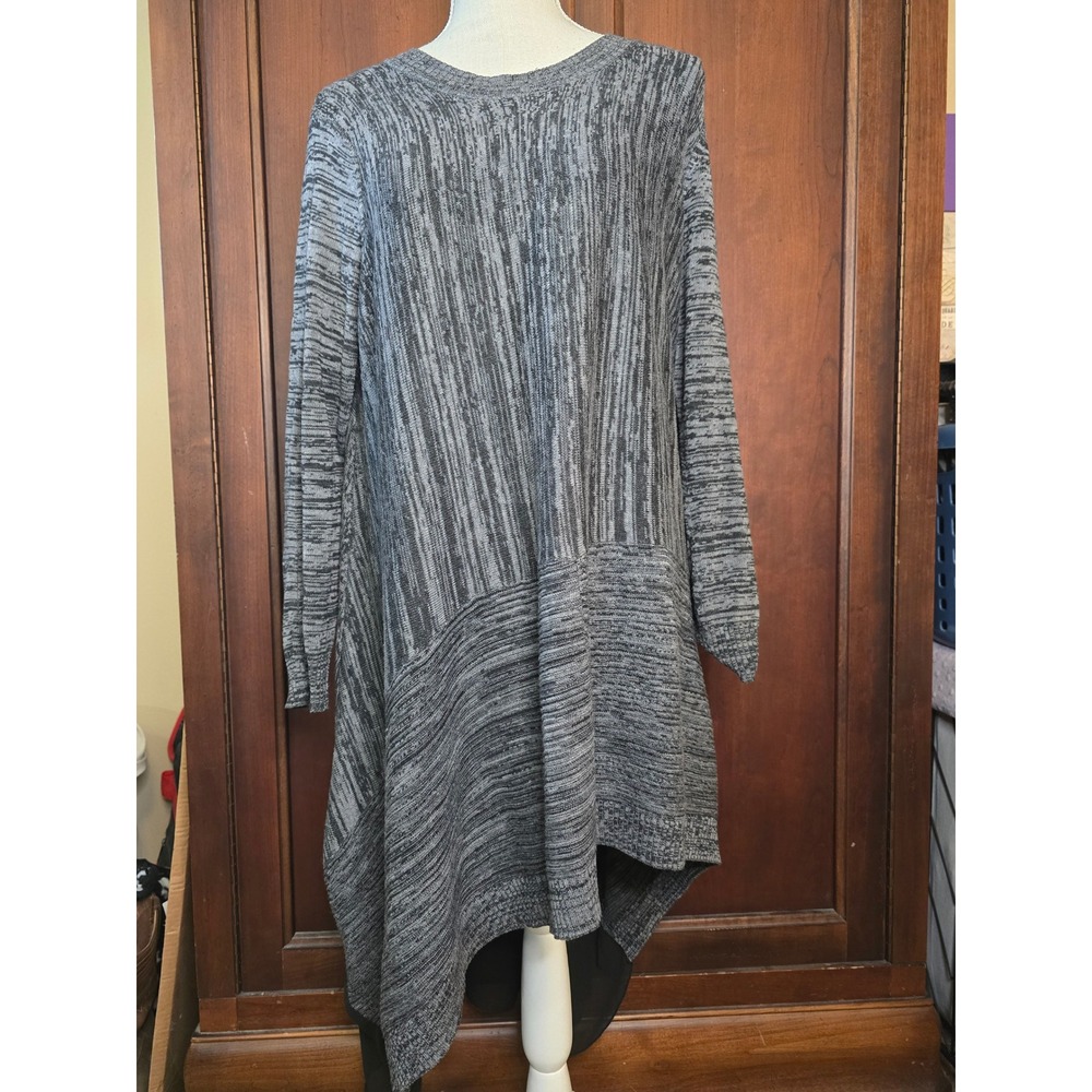 P. Luca Milano Lagenlook Layered Asymmetrical Sharkbite Tunic Sweater L/XL - Picture 3 of 10